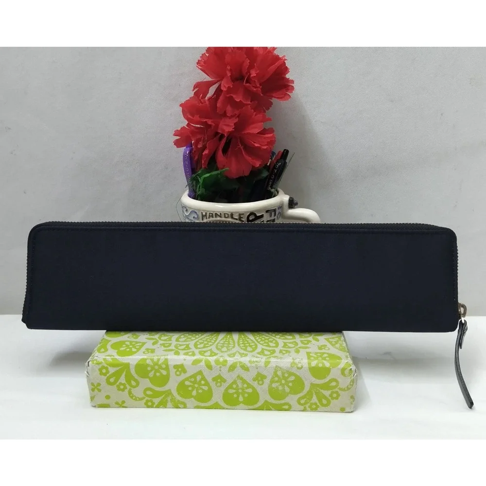 Kate Spade New York Black Canvas Zip Around Evening Clutch Long Wallet